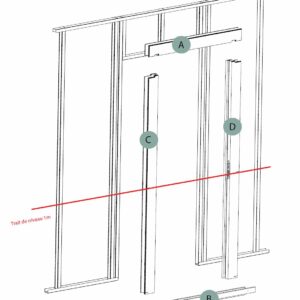 PURE IDEA – Huisserie en plaque de plâtre pour porte à recouvrement